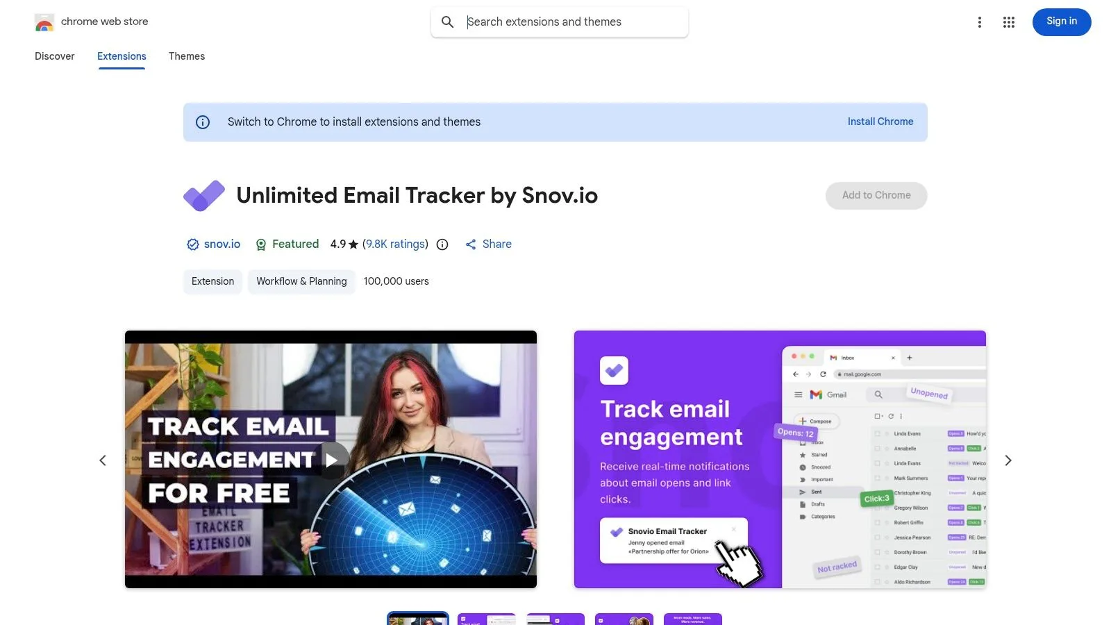 Snov.io Unlimited Email Tracker
