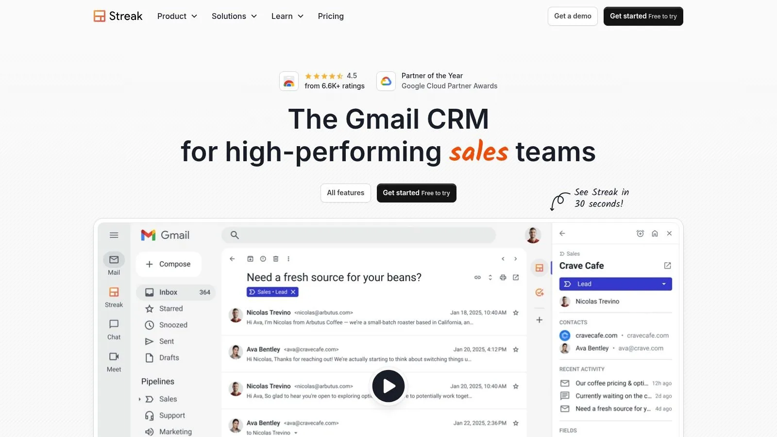 Streak CRM for Gmail