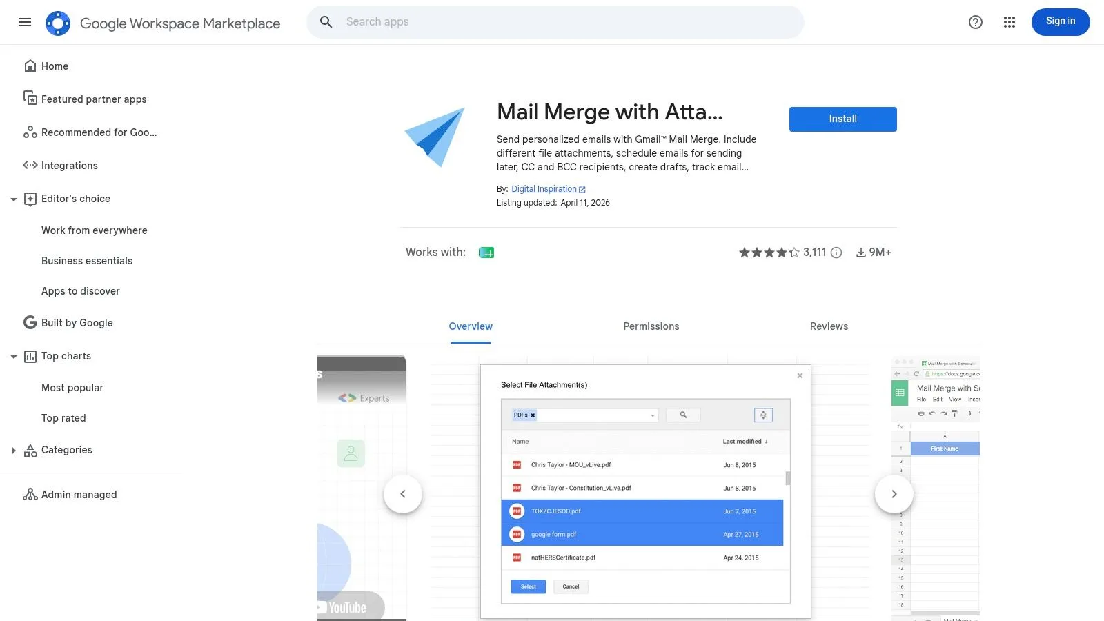 ภาพหน้าจอจาก https://workspace.google.com/marketplace/app/mail_merge_with_attachments/223404411203