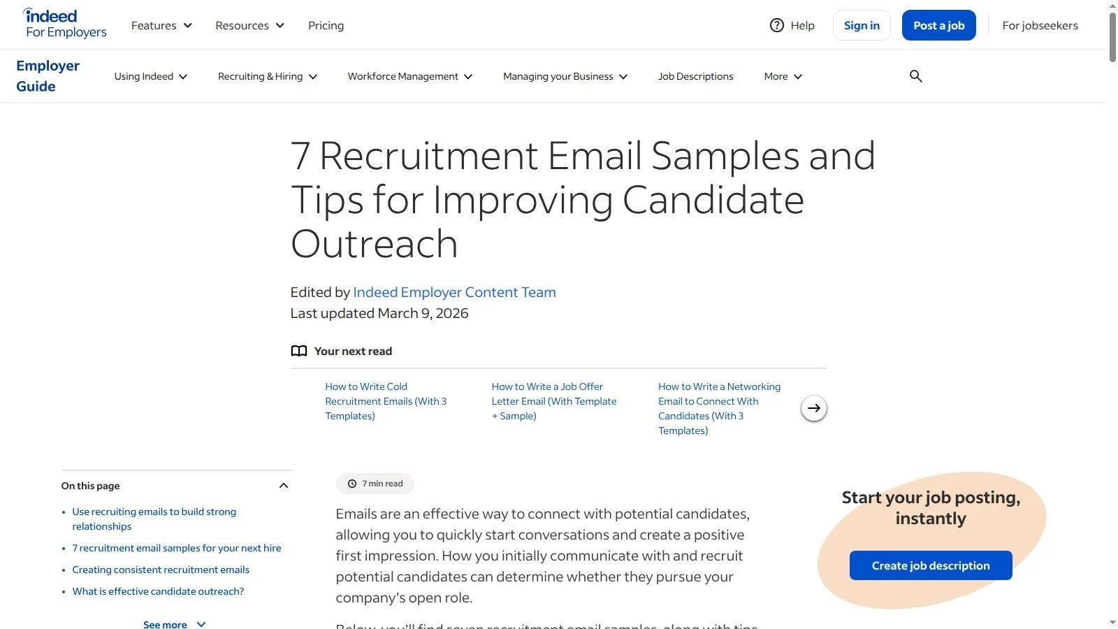 Indeed for Employers – 既製採用メールテンプレートとハウツーガイド