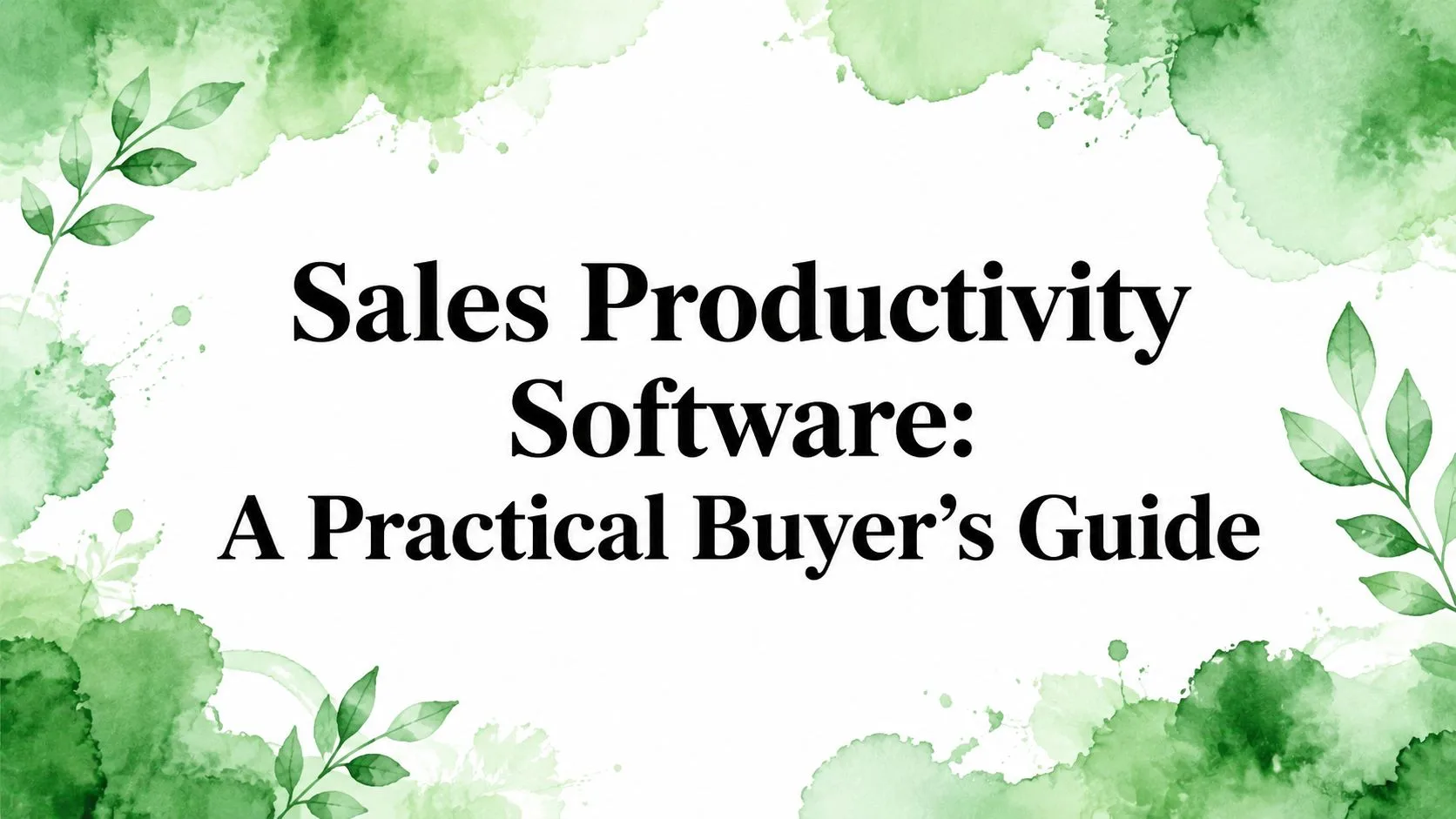 Sales Productivity Software: A Practical Buyer's Guide